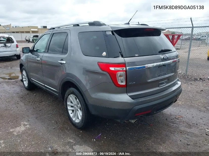 1FM5K8D89DGA05138 2013 Ford Explorer Xlt