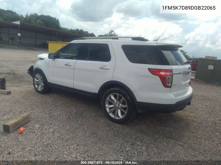 1FM5K7D89DGB22065 2013 Ford Explorer Xlt