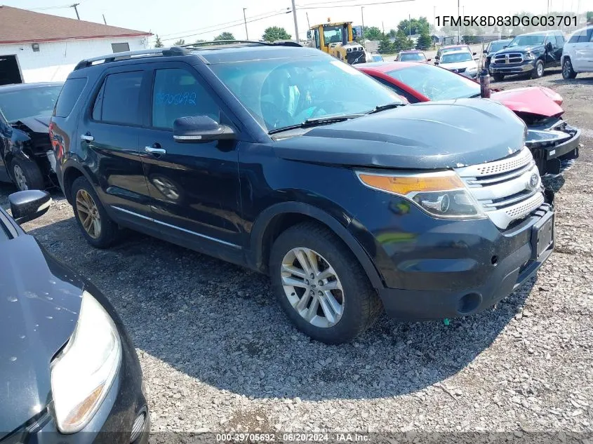 1FM5K8D83DGC03701 2013 Ford Explorer Xlt