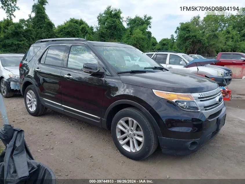 1FM5K7D96DGB04194 2013 Ford Explorer Xlt