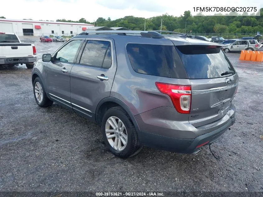 2013 Ford Explorer Xlt VIN: 1FM5K7D86DGC20275 Lot: 39753621