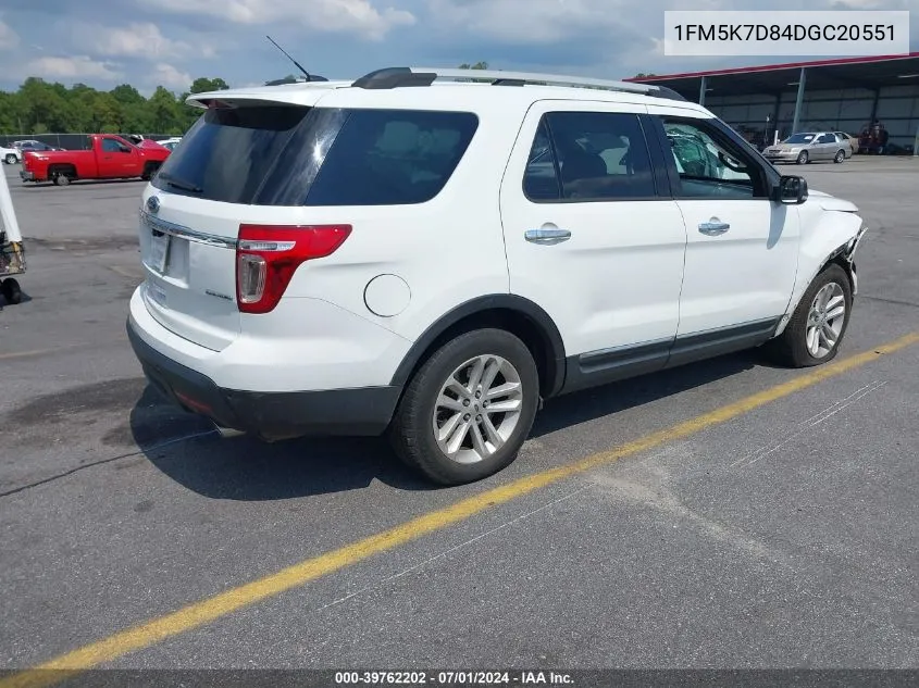 1FM5K7D84DGC20551 2013 Ford Explorer Xlt