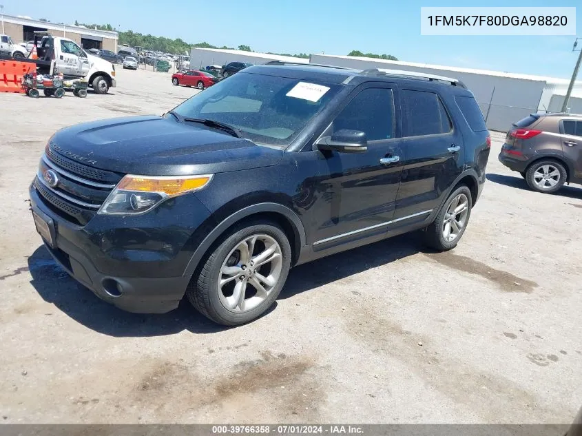 1FM5K7F80DGA98820 2013 Ford Explorer Limited