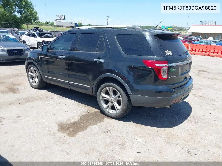 1FM5K7F80DGA98820 2013 Ford Explorer Limited