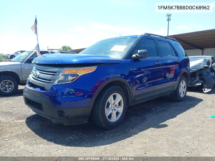 2013 Ford Explorer VIN: 1FM5K7B88DGC68962 Lot: 39769546