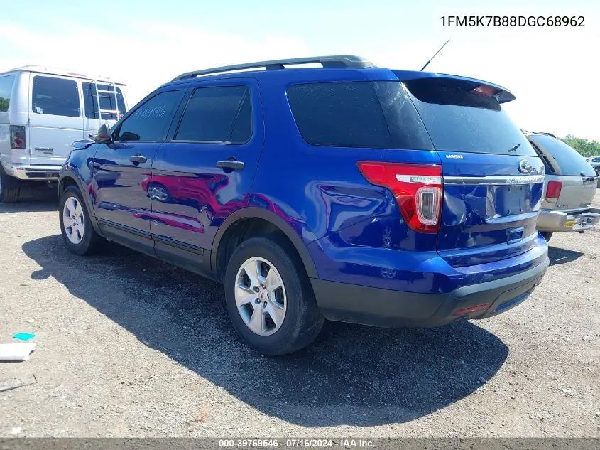 2013 Ford Explorer VIN: 1FM5K7B88DGC68962 Lot: 39769546