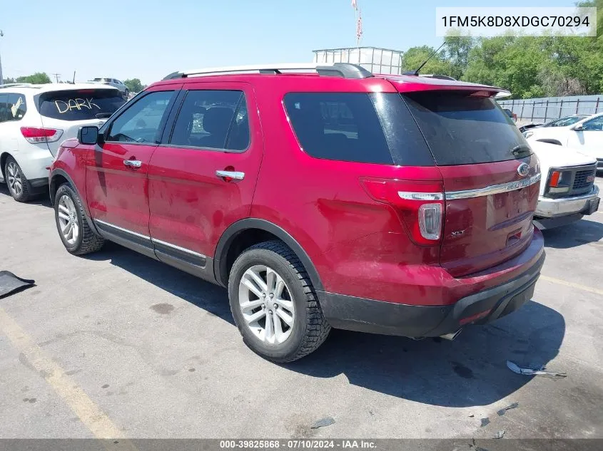 2013 Ford Explorer Xlt VIN: 1FM5K8D8XDGC70294 Lot: 39825868