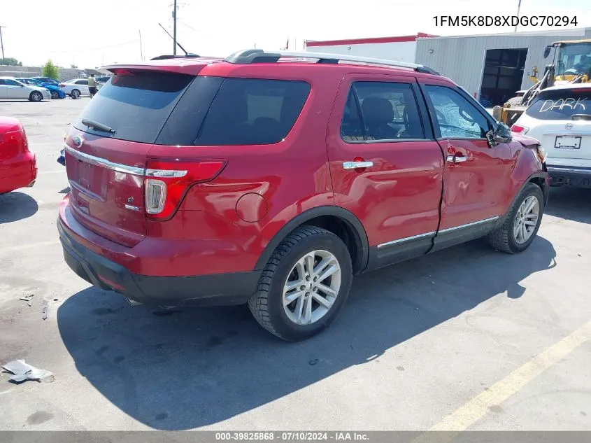 2013 Ford Explorer Xlt VIN: 1FM5K8D8XDGC70294 Lot: 39825868