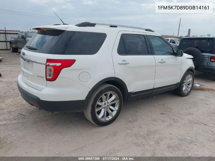 2013 Ford Explorer Xlt VIN: 1FM5K7D89DGB14161 Lot: 39857290