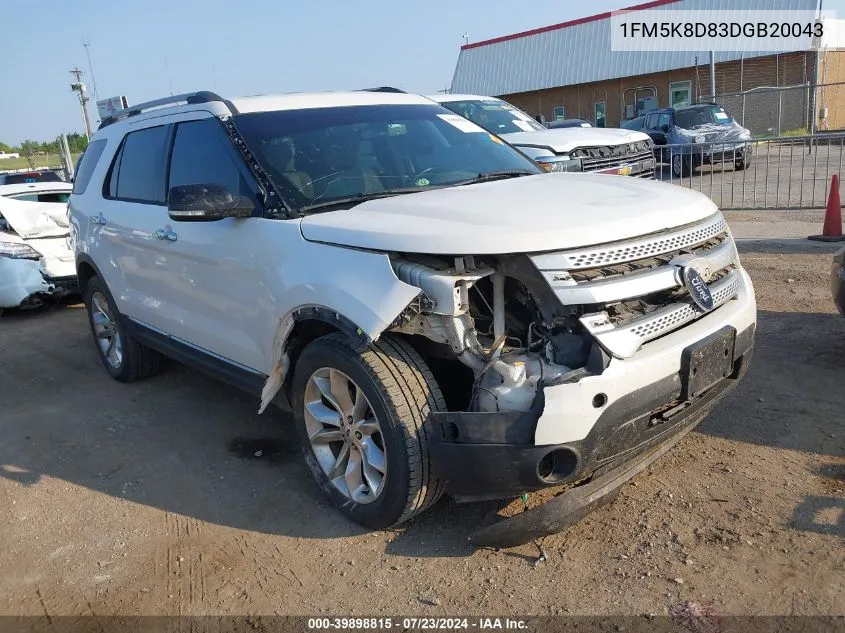 2013 Ford Explorer Xlt VIN: 1FM5K8D83DGB20043 Lot: 39898815