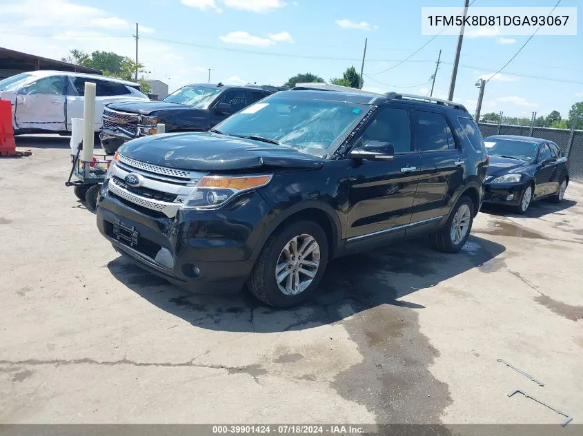 2013 Ford Explorer Xlt VIN: 1FM5K8D81DGA93067 Lot: 39901424