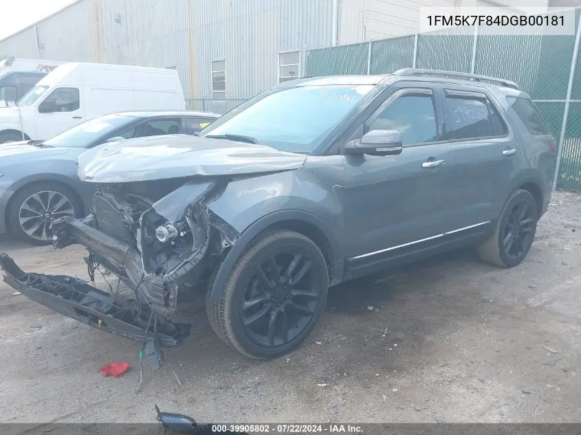 1FM5K7F84DGB00181 2013 Ford Explorer Limited