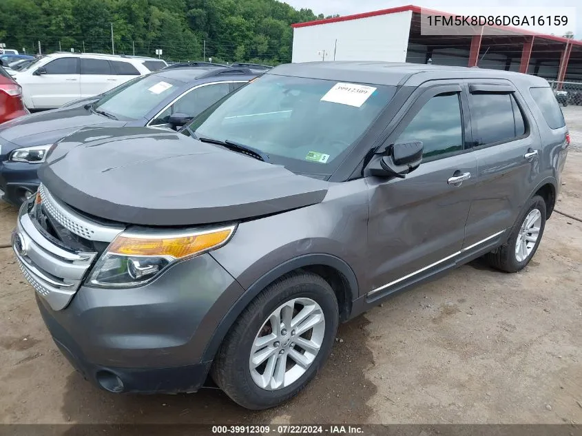 2013 Ford Explorer Xlt VIN: 1FM5K8D86DGA16159 Lot: 39912309