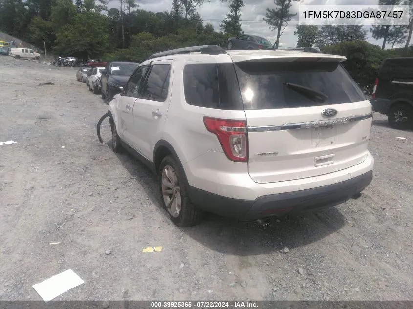 2013 Ford Explorer Xlt VIN: 1FM5K7D83DGA87457 Lot: 39925365