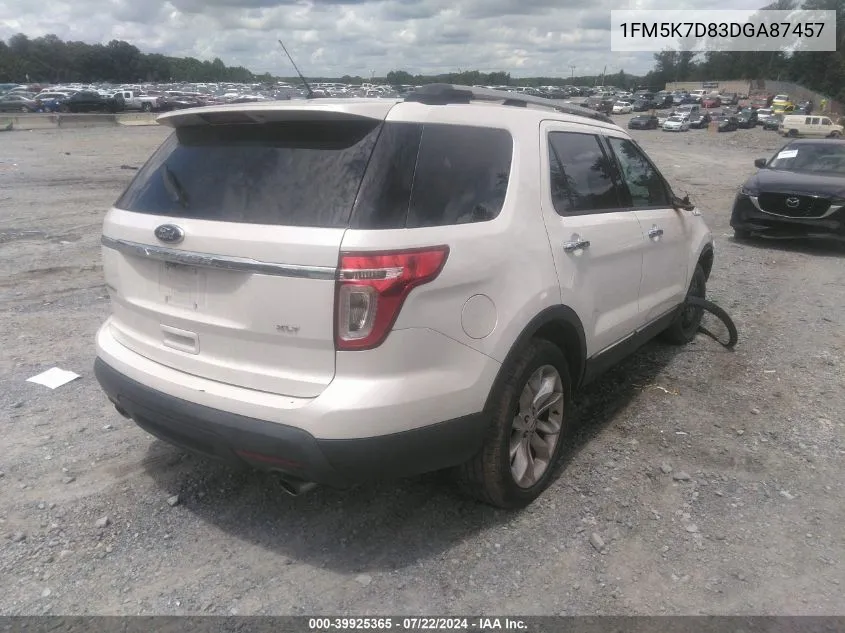 2013 Ford Explorer Xlt VIN: 1FM5K7D83DGA87457 Lot: 39925365