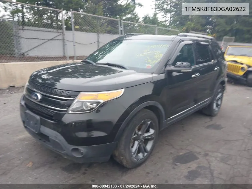 1FM5K8F83DGA02622 2013 Ford Explorer Limited