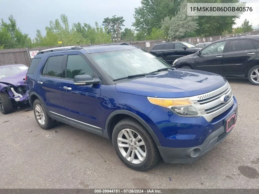 1FM5K8D86DGB40576 2013 Ford Explorer Xlt