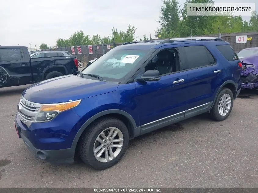 1FM5K8D86DGB40576 2013 Ford Explorer Xlt