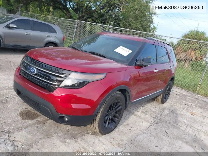 2013 Ford Explorer Xlt VIN: 1FM5K8D87DGC06360 Lot: 39990522