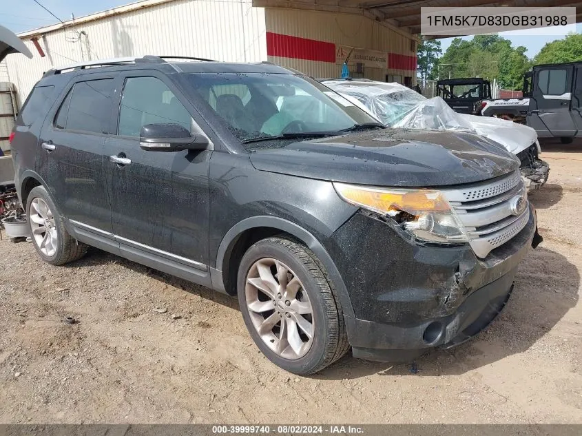 1FM5K7D83DGB31988 2013 Ford Explorer Xlt