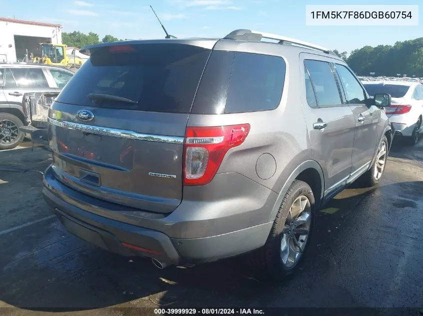 2013 Ford Explorer Limited VIN: 1FM5K7F86DGB60754 Lot: 39999929