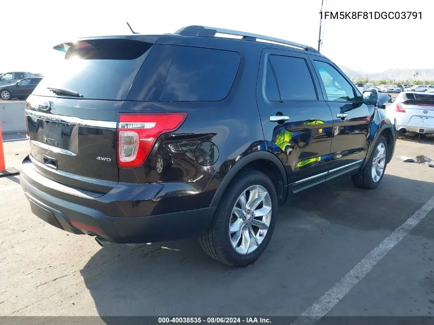 2013 Ford Explorer Limited VIN: 1FM5K8F81DGC03791 Lot: 40038535