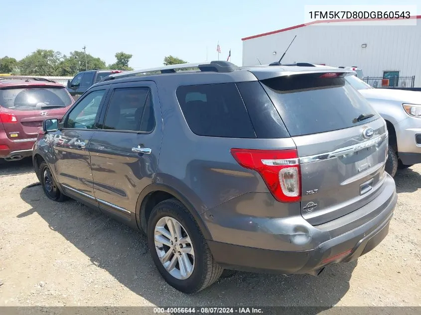 2013 Ford Explorer Xlt VIN: 1FM5K7D80DGB60543 Lot: 40056644