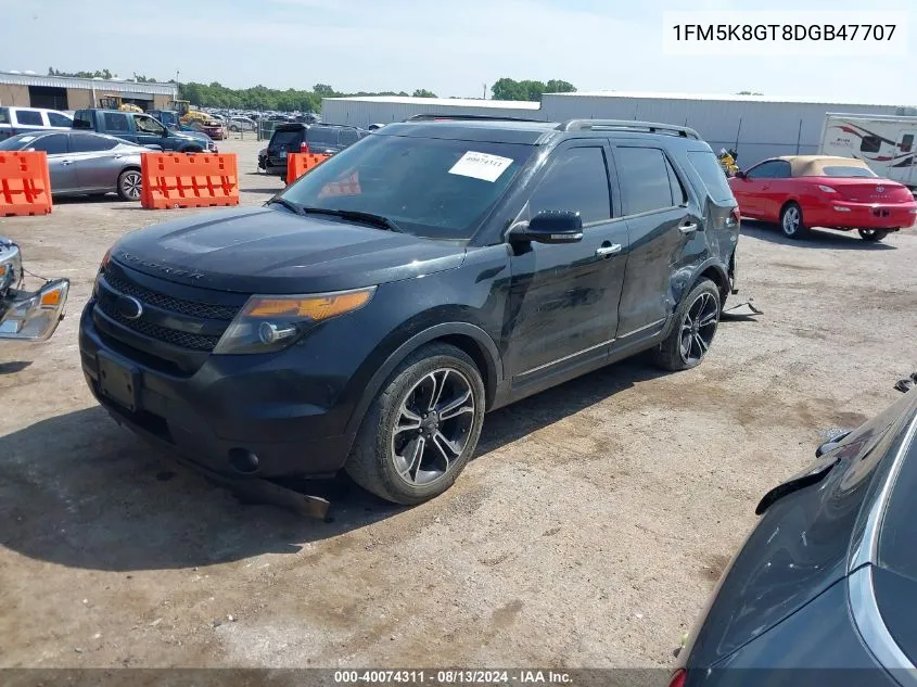 2013 Ford Explorer Sport VIN: 1FM5K8GT8DGB47707 Lot: 40074311