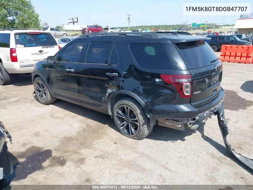 2013 Ford Explorer Sport VIN: 1FM5K8GT8DGB47707 Lot: 40074311