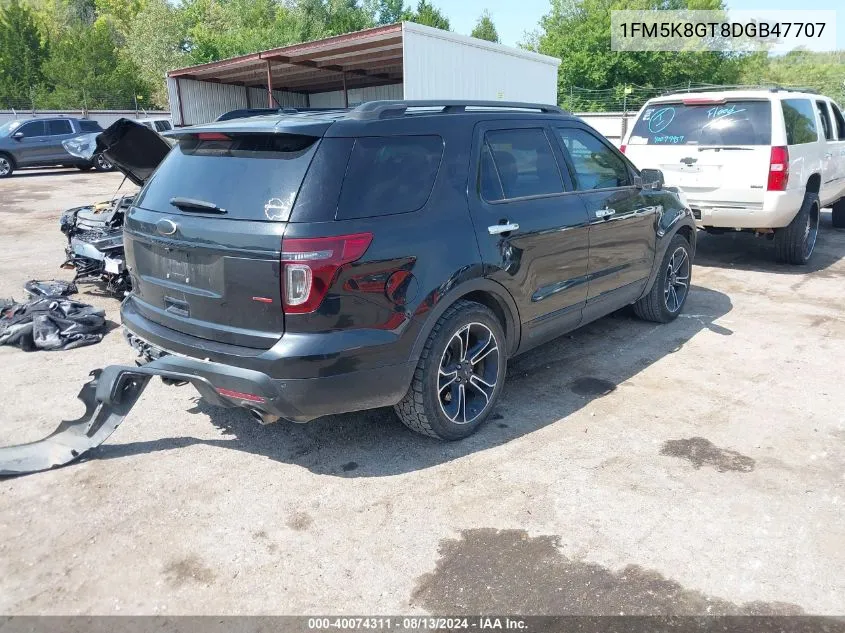 2013 Ford Explorer Sport VIN: 1FM5K8GT8DGB47707 Lot: 40074311