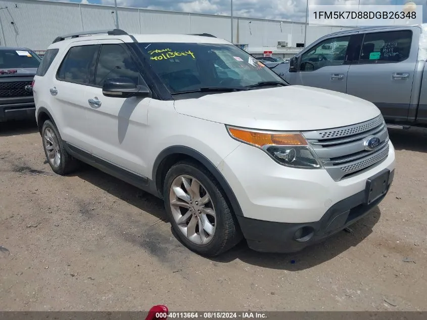 1FM5K7D88DGB26348 2013 Ford Explorer Xlt