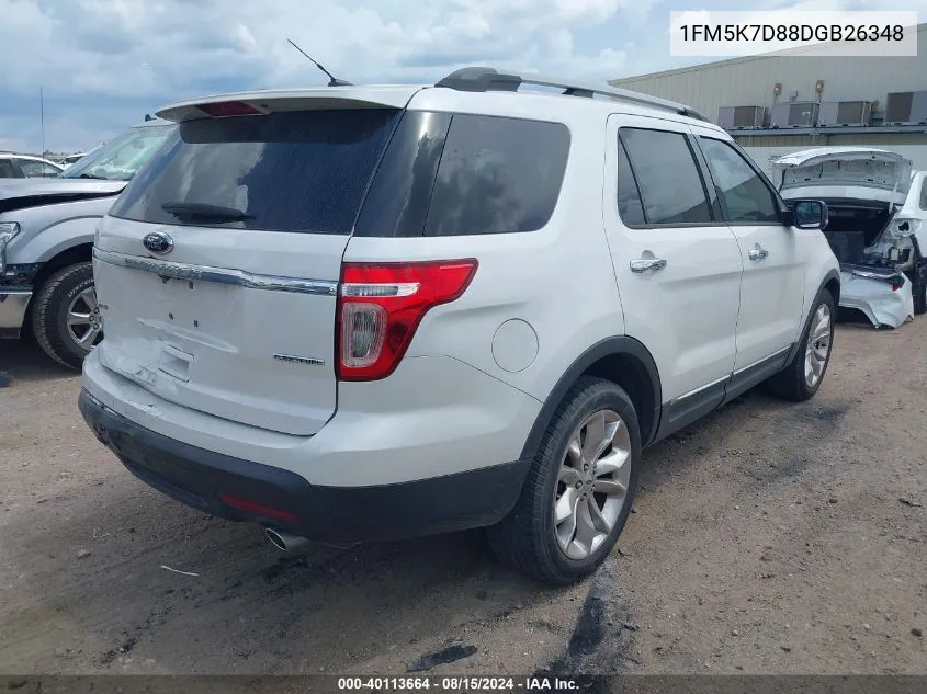 1FM5K7D88DGB26348 2013 Ford Explorer Xlt