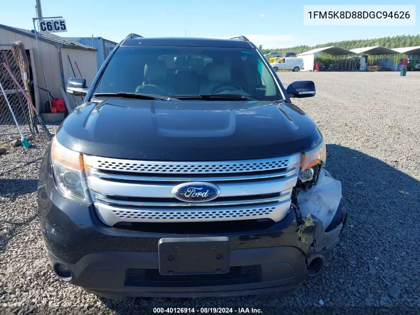 2013 Ford Explorer Xlt VIN: 1FM5K8D88DGC94626 Lot: 40126914