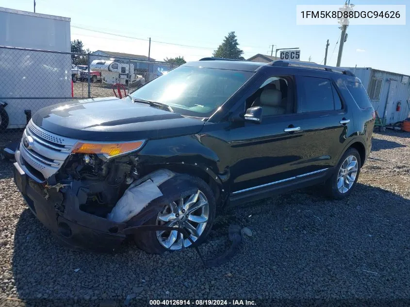 2013 Ford Explorer Xlt VIN: 1FM5K8D88DGC94626 Lot: 40126914