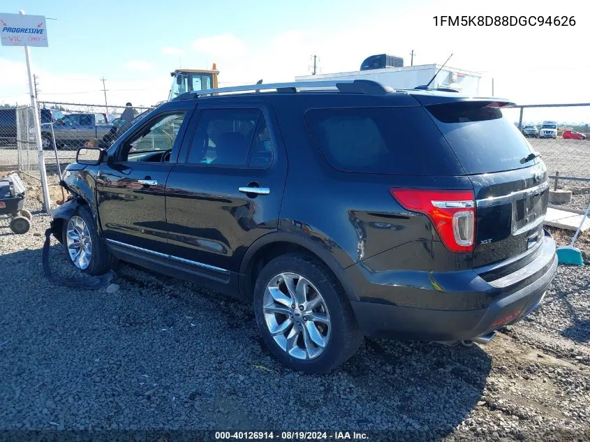 2013 Ford Explorer Xlt VIN: 1FM5K8D88DGC94626 Lot: 40126914