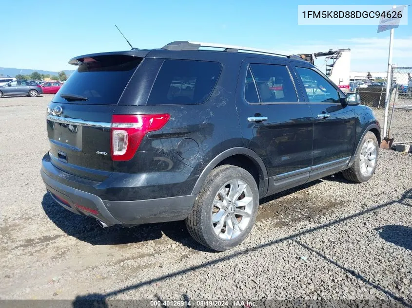 2013 Ford Explorer Xlt VIN: 1FM5K8D88DGC94626 Lot: 40126914