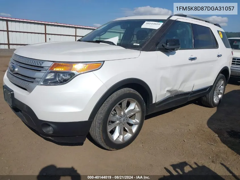 2013 Ford Explorer Xlt VIN: 1FM5K8D87DGA31057 Lot: 40144019