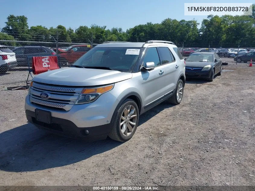 2013 Ford Explorer Limited VIN: 1FM5K8F82DGB83728 Lot: 40150159