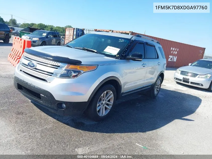 2013 Ford Explorer Xlt VIN: 1FM5K7D8XDGA97760 Lot: 40154669