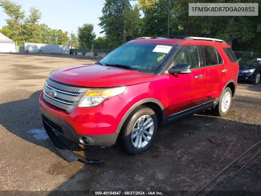 1FM5K8D87DGA09852 2013 Ford Explorer Xlt