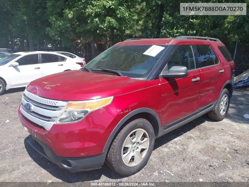 2013 Ford Explorer VIN: 1FM5K7B88DGA70270 Lot: 40186512