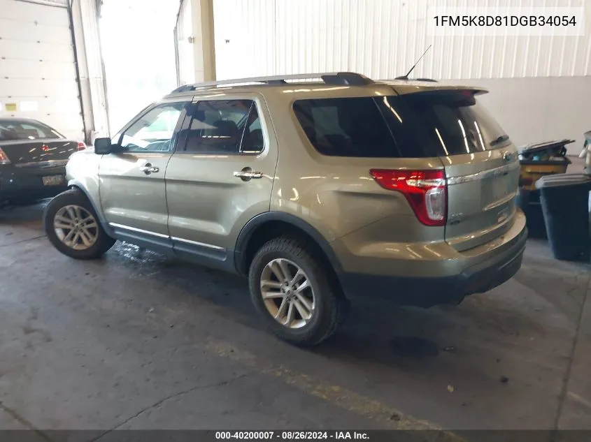 2013 Ford Explorer Xlt VIN: 1FM5K8D81DGB34054 Lot: 40200007