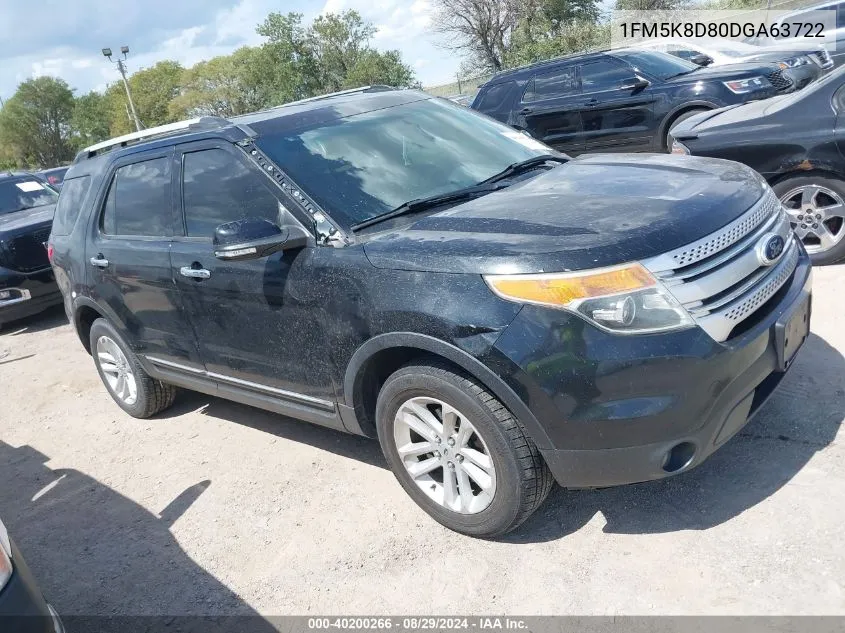 2013 Ford Explorer Xlt VIN: 1FM5K8D80DGA63722 Lot: 40200266