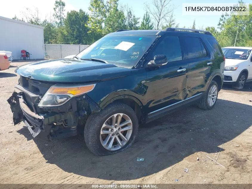 2013 Ford Explorer Xlt VIN: 1FM5K7D84DGB75322 Lot: 40208972