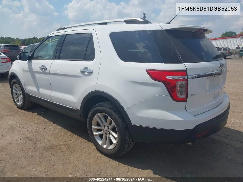 2013 Ford Explorer Xlt VIN: 1FM5K8D81DGB52053 Lot: 40224241