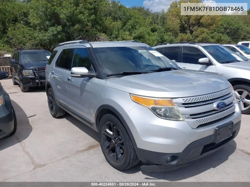 1FM5K7F81DGB78465 2013 Ford Explorer Limited