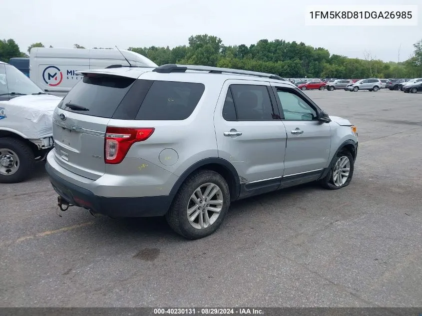 2013 Ford Explorer Xlt VIN: 1FM5K8D81DGA26985 Lot: 40230131