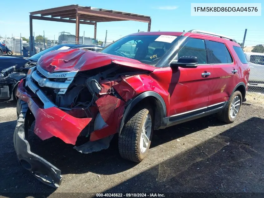 2013 Ford Explorer Xlt VIN: 1FM5K8D86DGA04576 Lot: 40245622