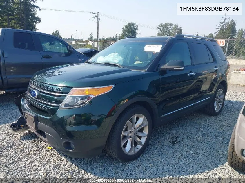 1FM5K8F83DGB78134 2013 Ford Explorer Limited