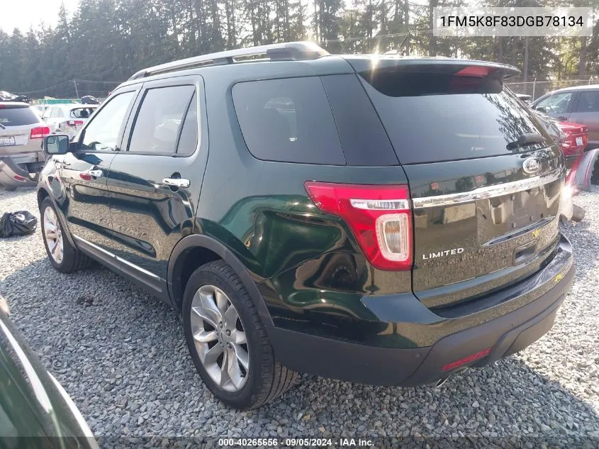 1FM5K8F83DGB78134 2013 Ford Explorer Limited